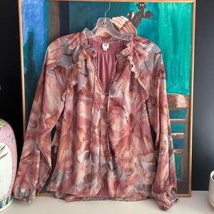 Autres Filles Ruffle Floral Blouse Small